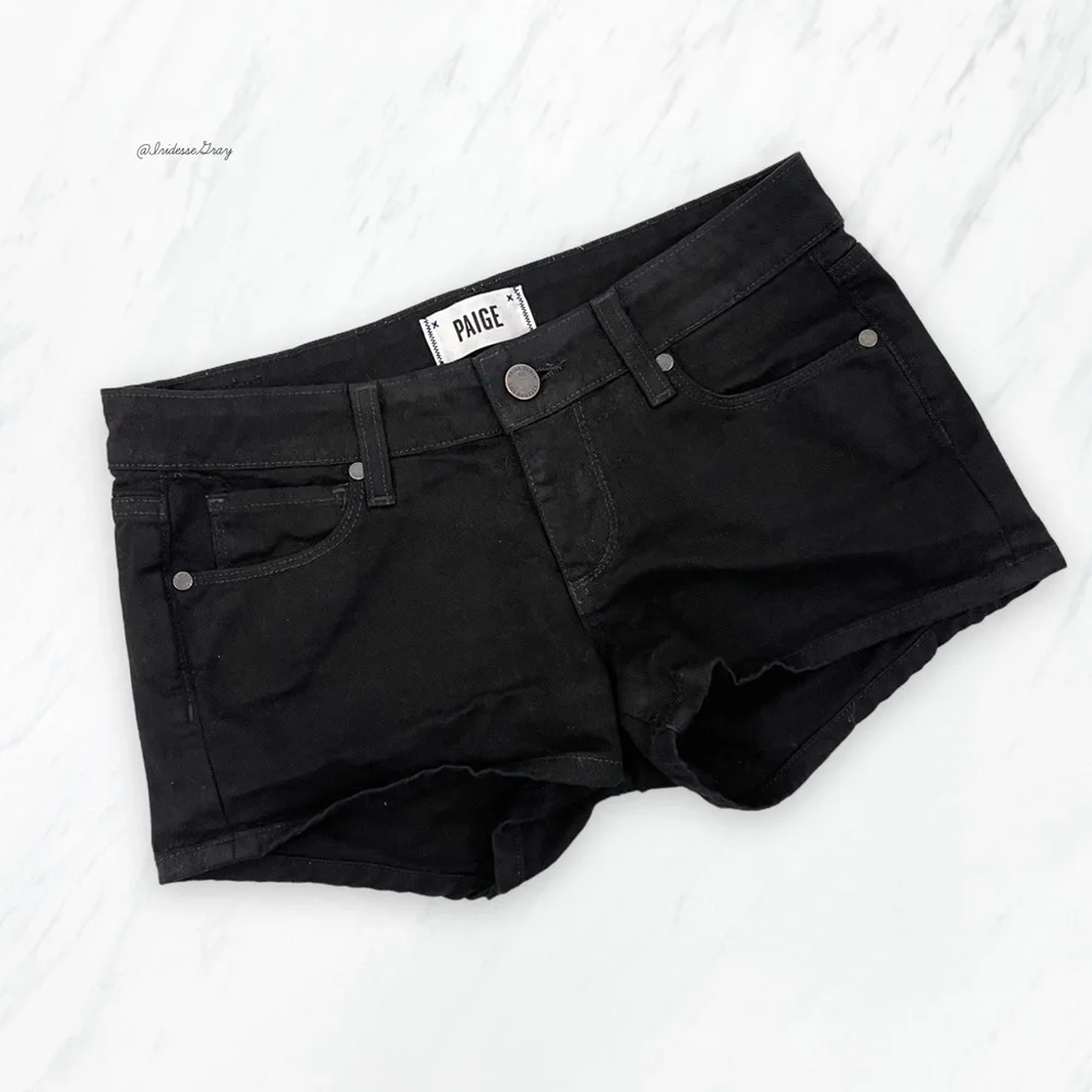 Paige- Black Denim Shorts Size 24.